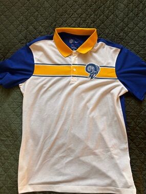 NFL Nike Vintage Los Angeles Rams Blue & Gold Striped Polo